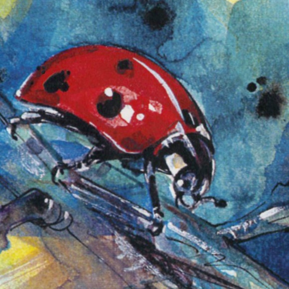 Ladybug Print in Mat from original painting by Kathy Morton Stanion - Ladybug 1 - Picture 5 of 5